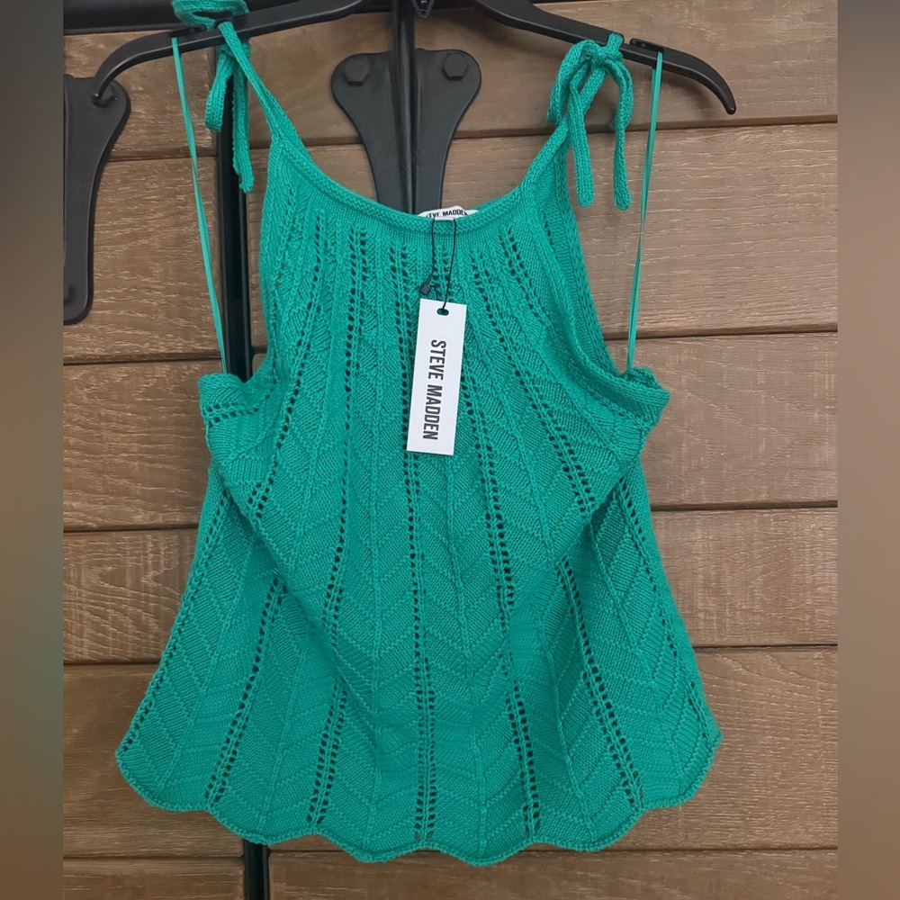 Steve Madden Jelly Green Knit Sleeveless Top